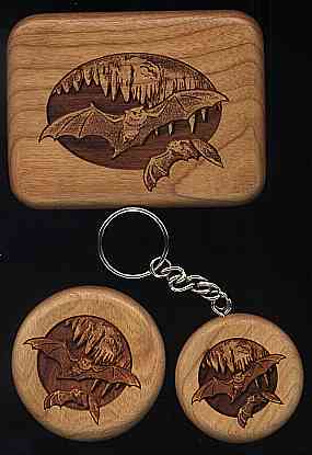 Laser Cut Wood Bat & Cave Items