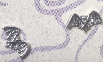 Tiny Bat Silver Earrings