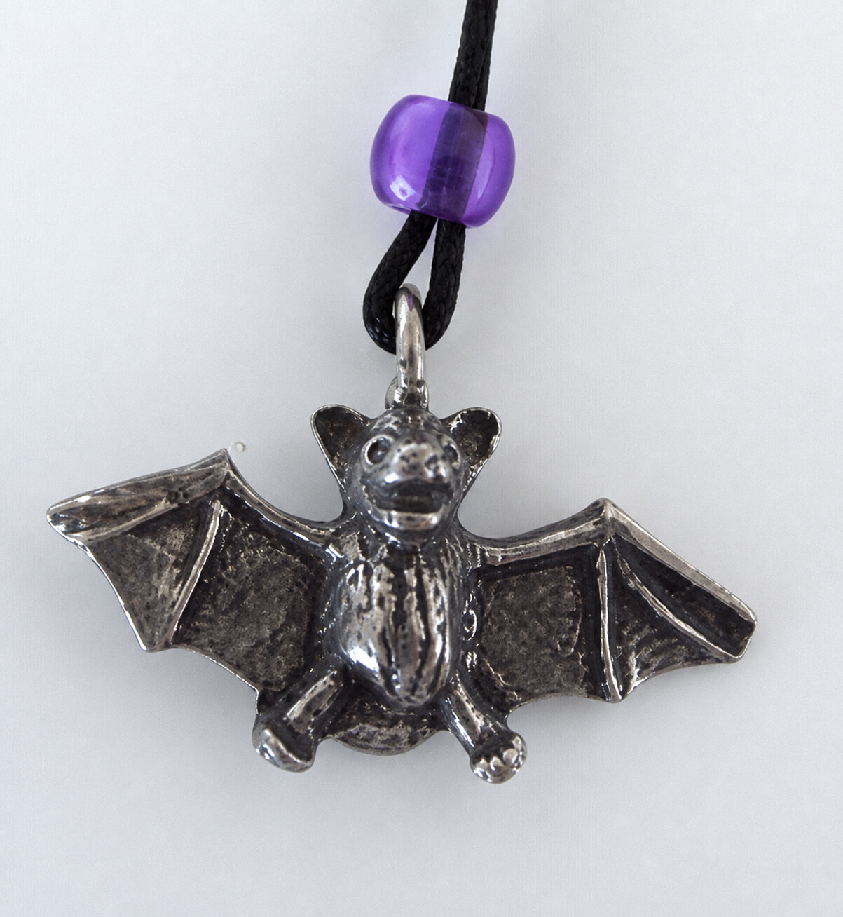 Classic Pewter Bat Pendant - Product Image