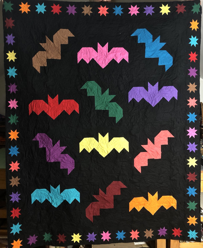 Amish Bat Scramble  Quilt 73 by 59- SOLD