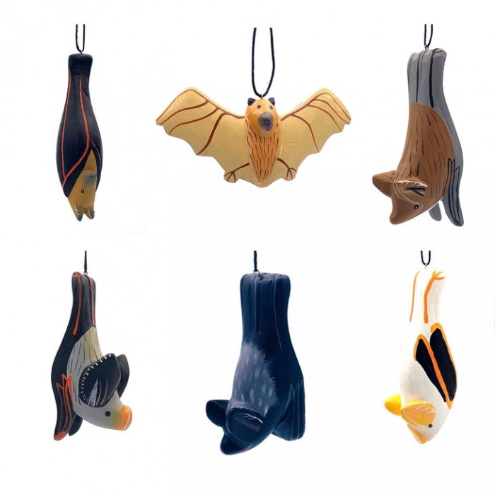 Balsa Bat Ornaments Set (Seven currently available styles, also sold individually)