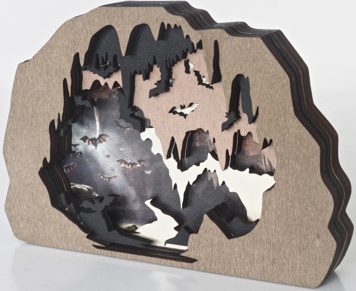 BatAndCaveDesignLayeredWoodShelfSitter