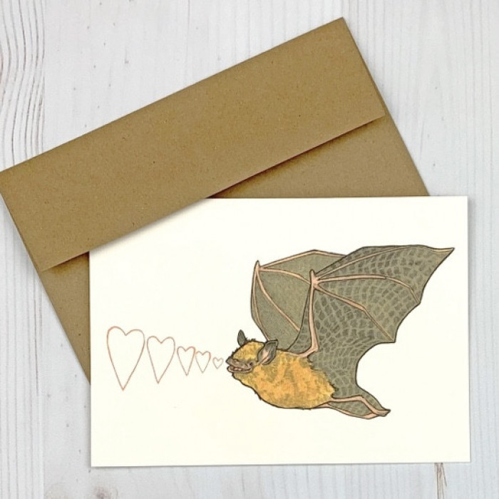 Bat Echolocation Love 5x7" Individual Notecard