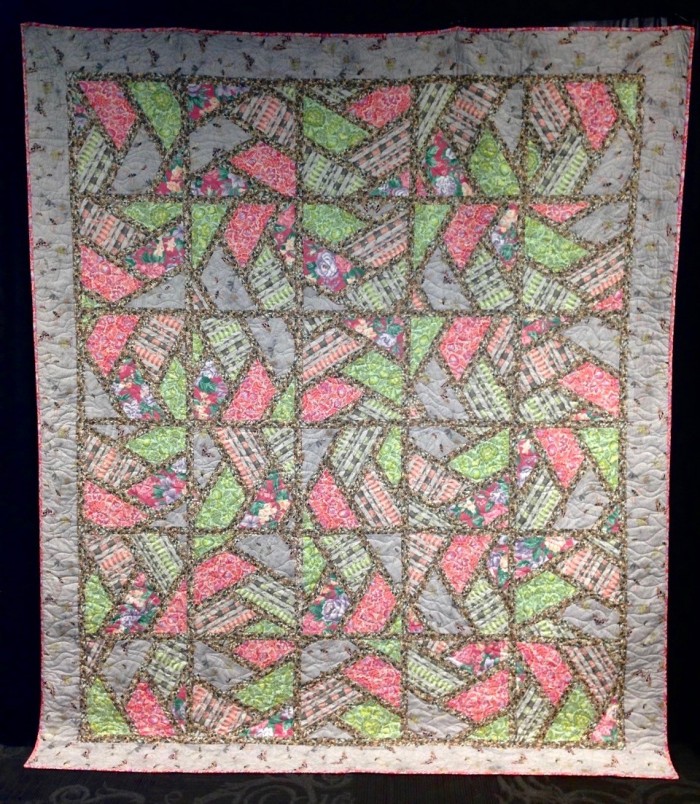 Bats Hiding In The Garden 96" by 83" Quilt SOLD