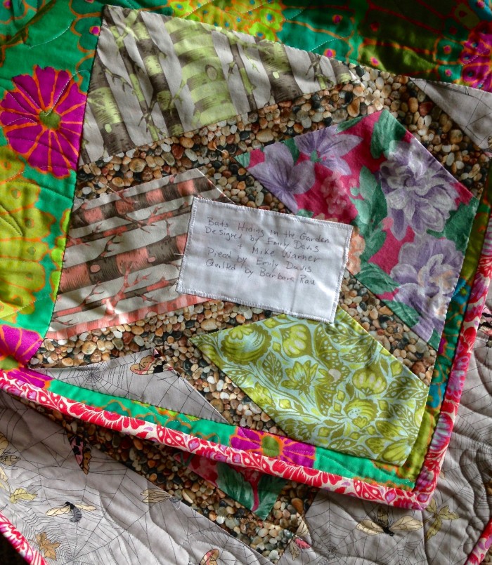 Bats Hiding In The Garden 96" by 83" Quilt SOLD