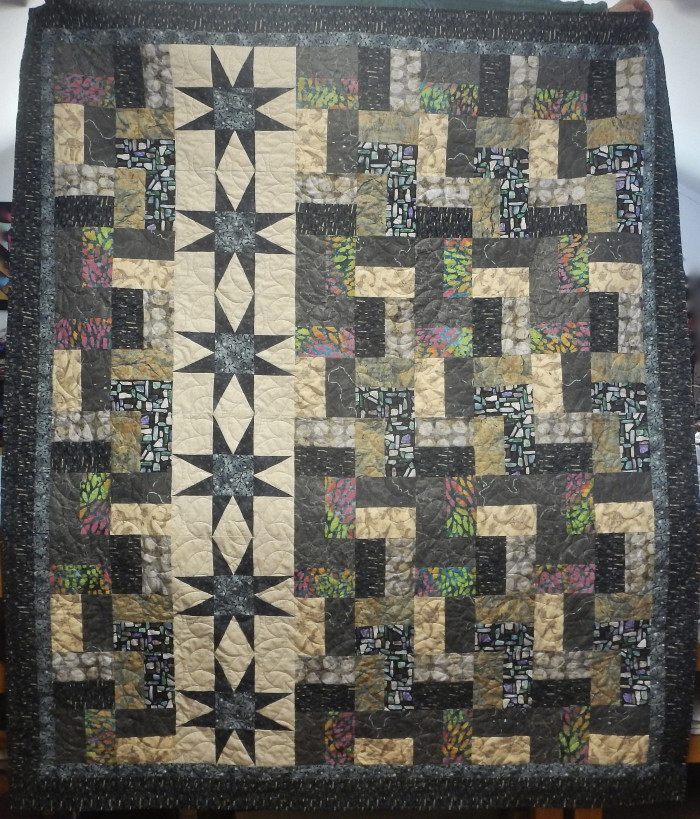 Bats On The Rocks Quilt (81 by 69 Inches) SOLD