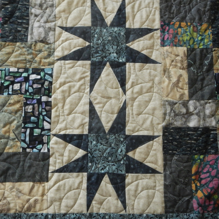 Bats On The Rocks Quilt (81 by 69 Inches) SOLD