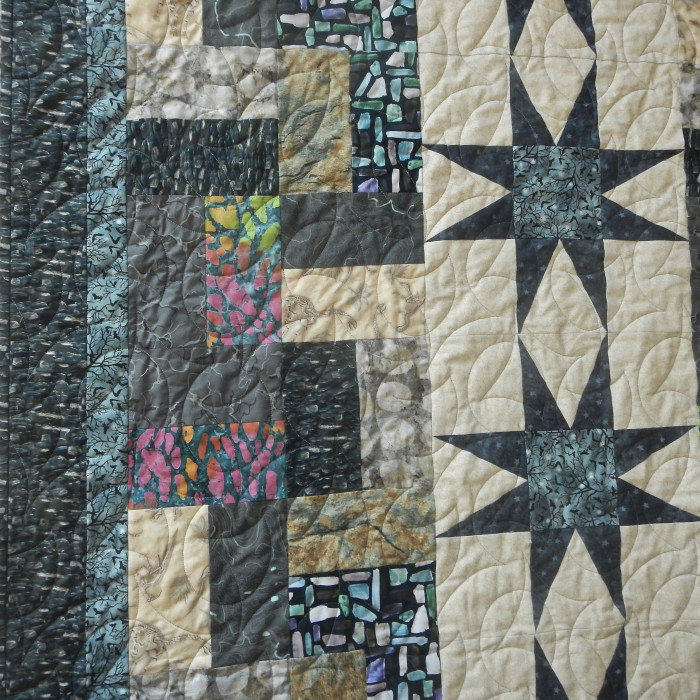 Bats On The Rocks Quilt (81 by 69 Inches) SOLD