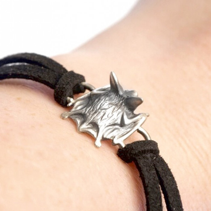 Beaming Brown Sterling Silver Bat Bracelet by Jessica Goodenbury