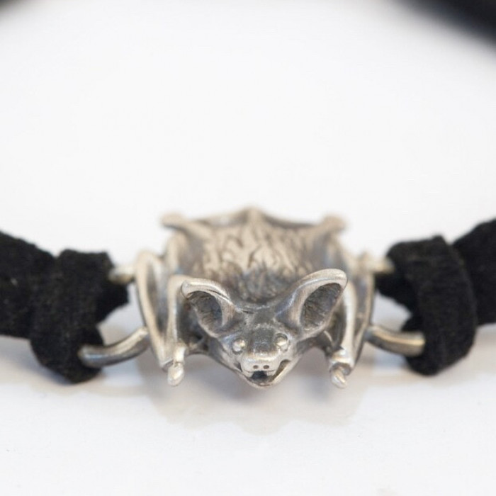 Beaming Brown Sterling Silver Bat Bracelet by Jessica Goodenbury