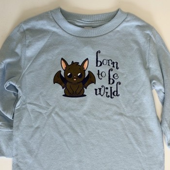 Born To Be Wild Toddler Long Sleeve Light Blue Shirt - Product Image