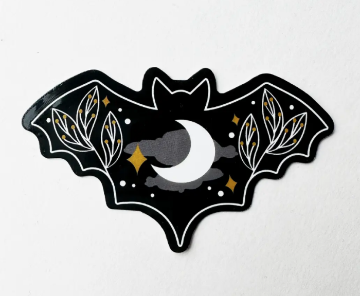Botanical Nature Bat Decal Sticker - Product Image