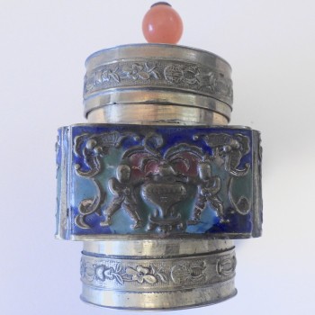 Brass Lidded Container Adorned With Bats #2 - Product Image