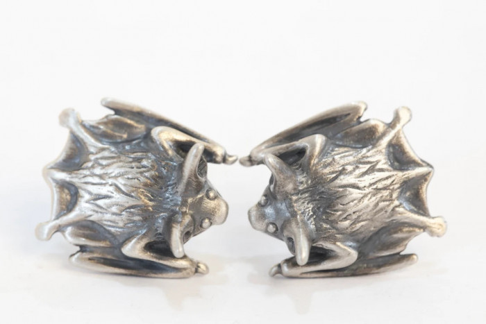 Beaming Brown Sterling Silver Bat Post Earrings by Jessica Goodenbury