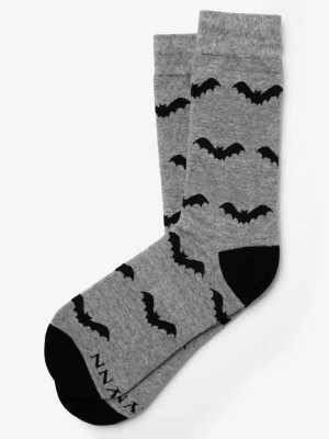 Classic Grey Unisex Bat Socks - Product Image