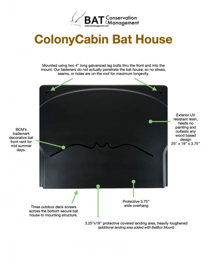 ColonyCabin - Resin Shelled 3 Chamber Bat House