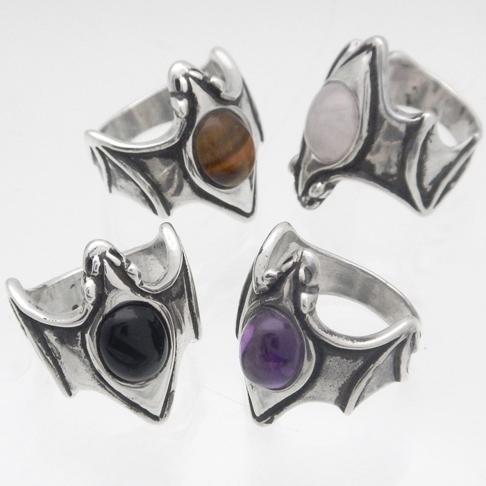 CrystalMoonSterlingSliverBatRing-LimitedToAvailableInventory
