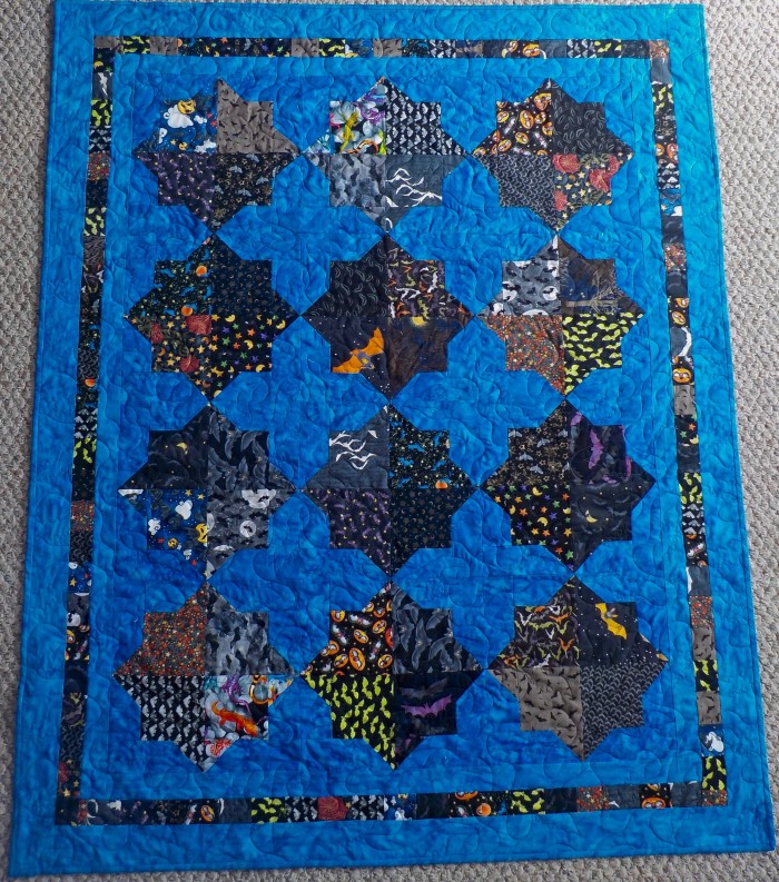 Double Square Bats  47" by 58" Quilt