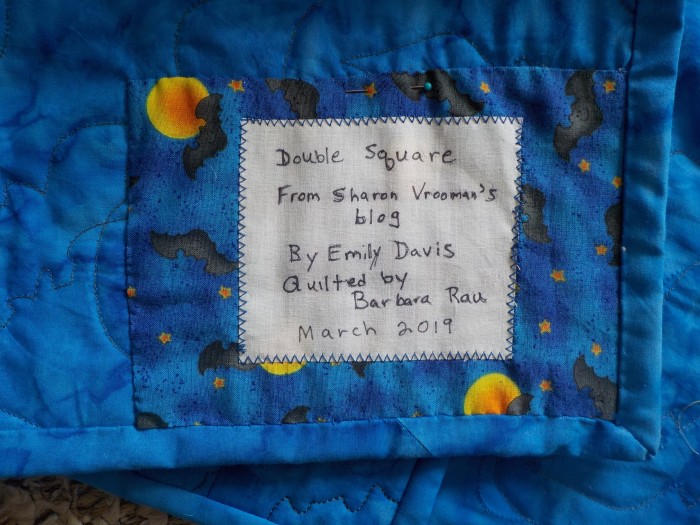 Double Square Bats  47" by 58" Quilt