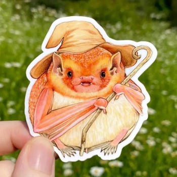 Eastern Red Bat Wizard Weatherproof Vinyl Sticker - Product Image