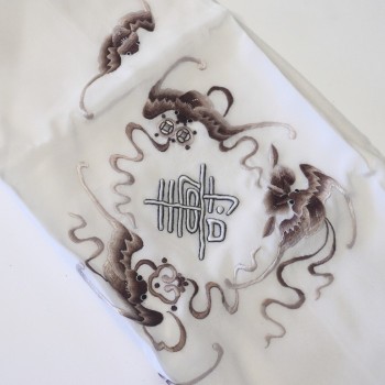Embroidered Silk Scarf - Corner Design - Product Image