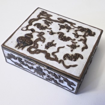 Enameled Brass Keepsake Box With Bats SOLD - Product Image