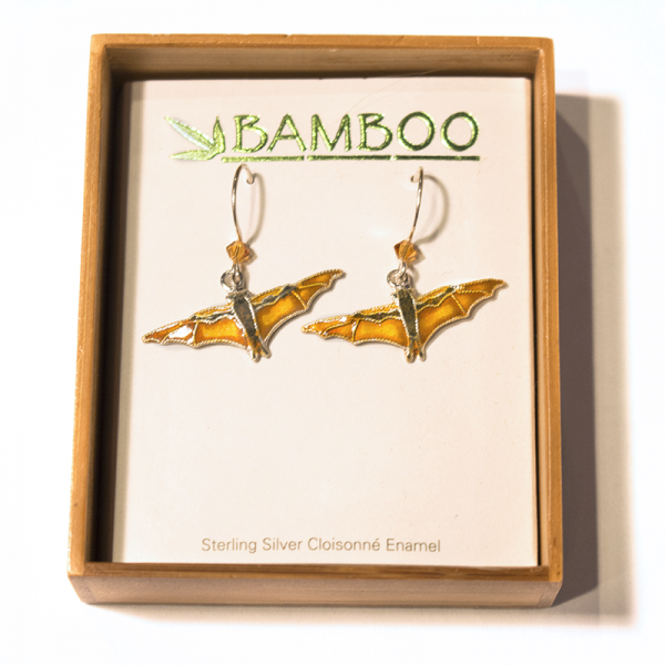 Fruit Bat Horizontal Earrings by Bamboo