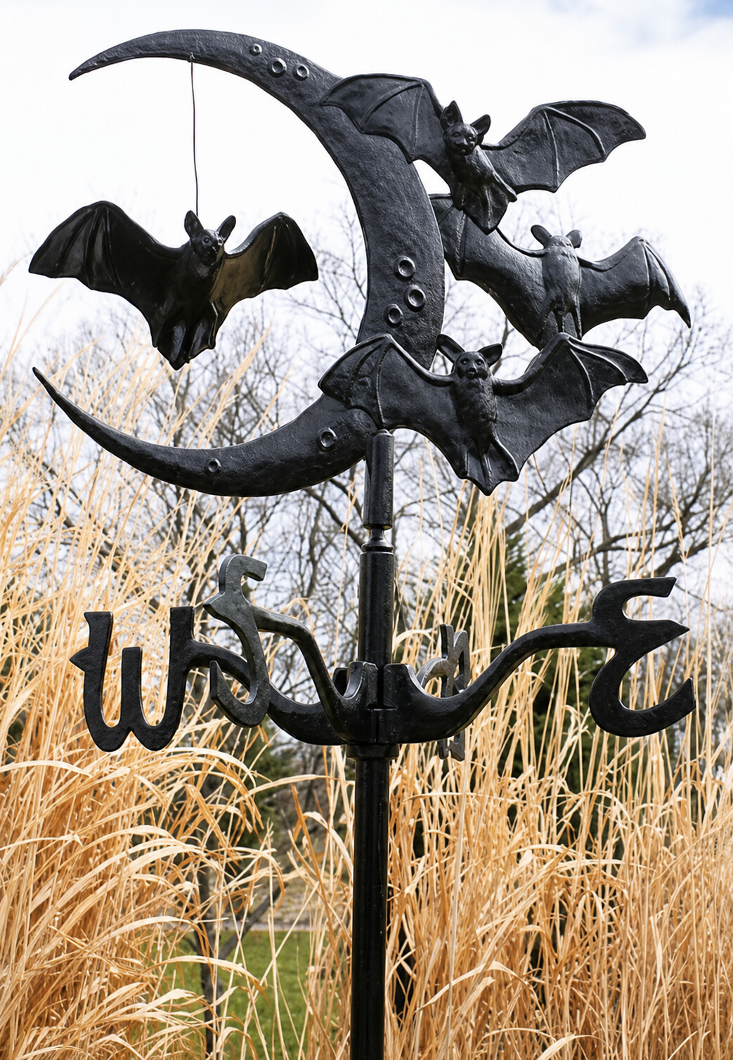 Garden Moon & Bats Weather Vane