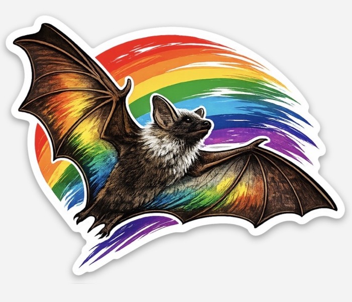 HawaiianHoaryBatThreeInchDieCutSticker