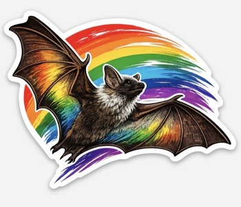 Hawaiian Hoary Bat Three Inch Die Cut Sticker - Product Image