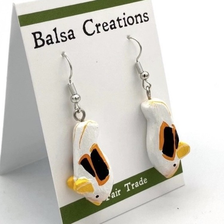 HonduranWhiteBatBalsaEarrings