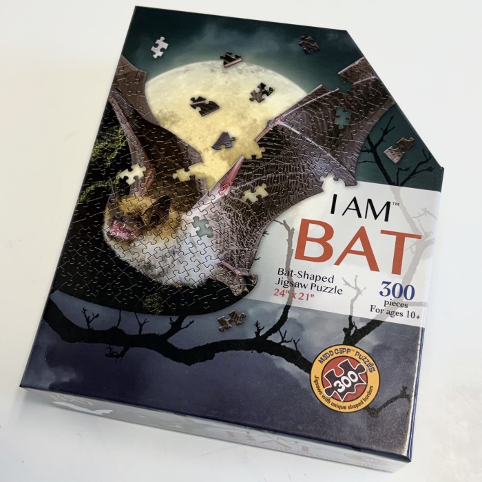 I Am Bat 300 Piece Bat-Shaped Jigsaw Puzzle