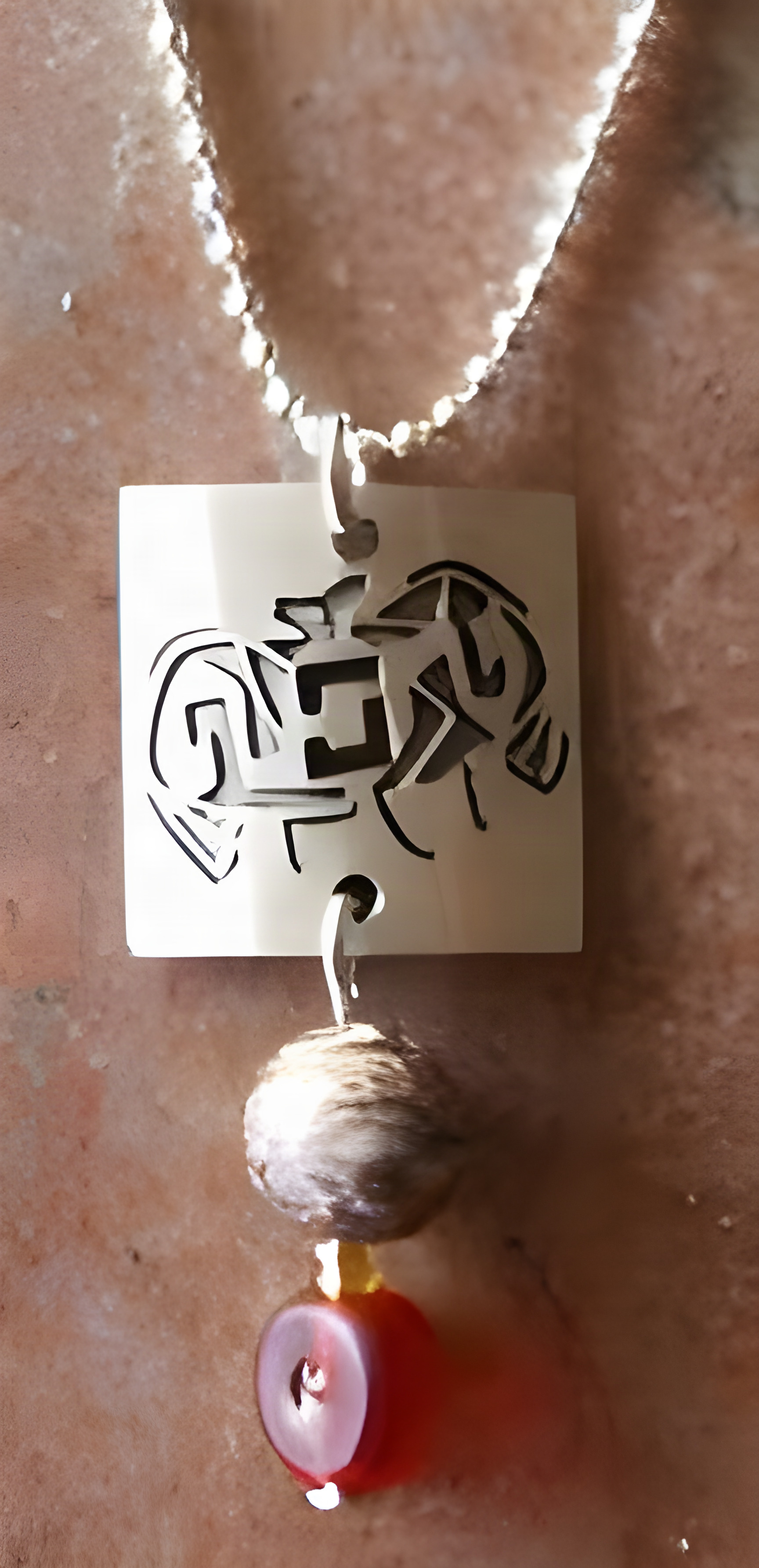 Laser Cut Mimbres Bat Pendant - Product Image