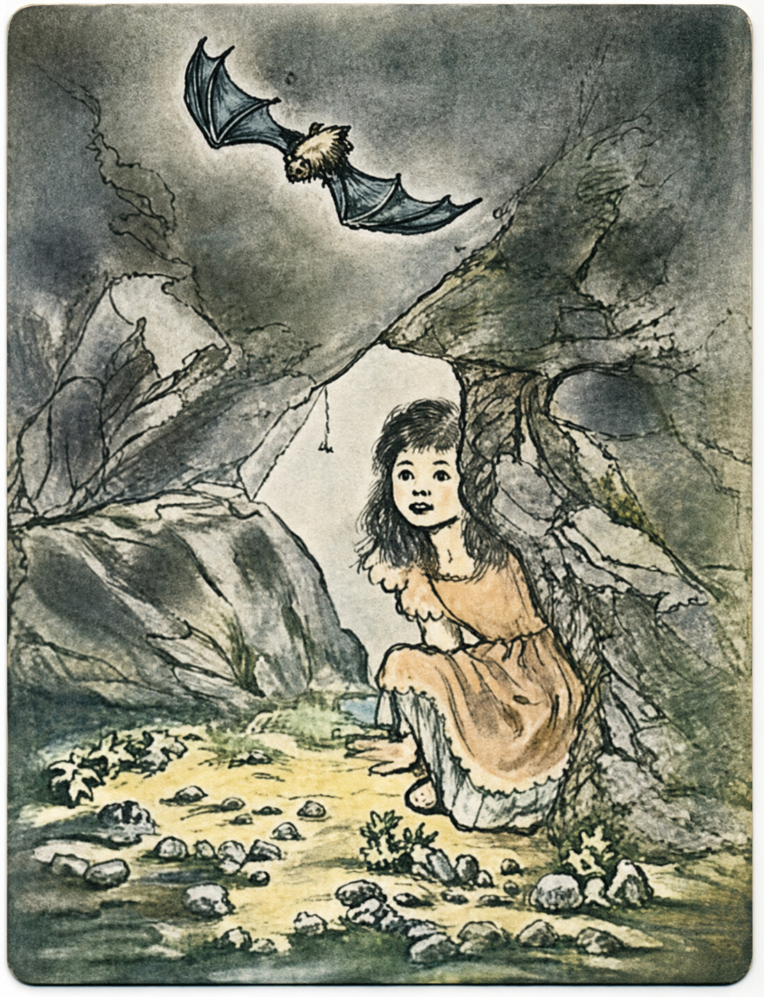Little Girl In A Cave Card Set