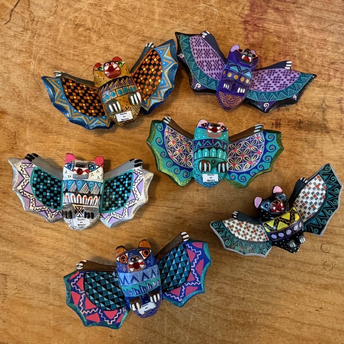 Medium Oaxacan Carved Bat Figures - Product Image
