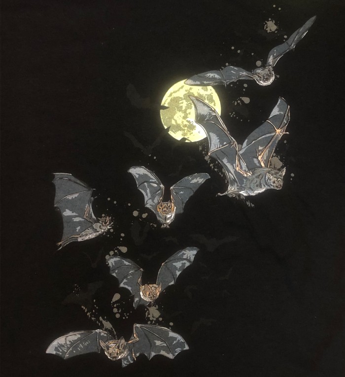 MoonlitBatFlightAdultTeeShirt
