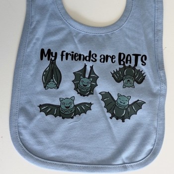 My Friends Are Bats Infant Light Blue Bibs - Product Image