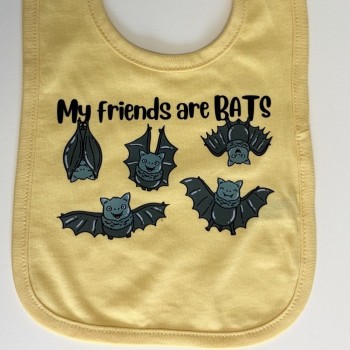My Friends Are Bats Infant Yellow Bibs - Product Image
