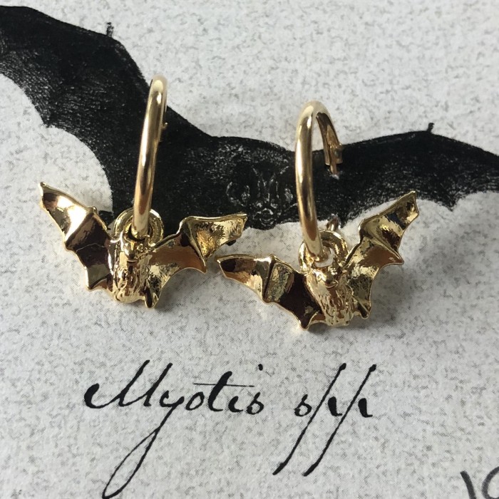 MyotisGoldPlateHoopEarrings