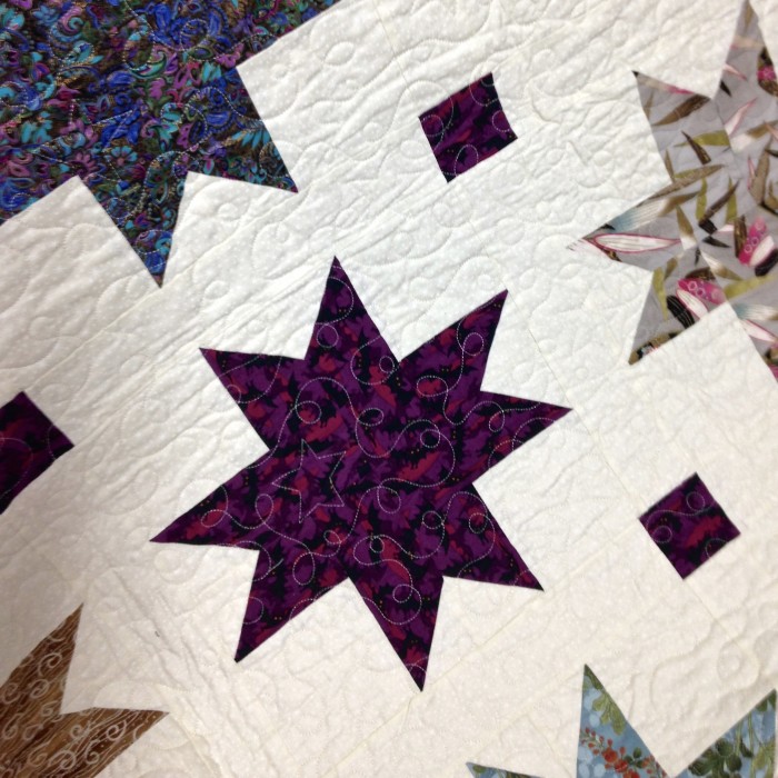 Oriental Stars With Bats  58" by 70" Quilt
