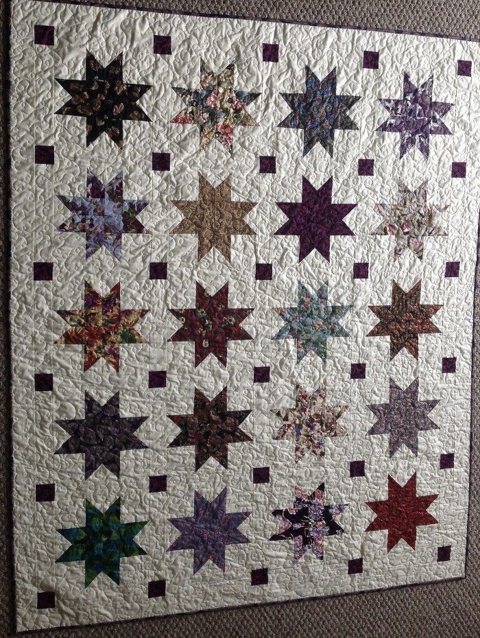 Oriental Stars With Bats  58" by 70" Quilt