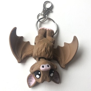 3D Laser Printed Pocket Pet Bat Keyring - Product Image
