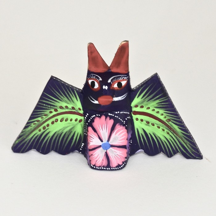 Small Oaxacan Carved Bat Figures By Diaz