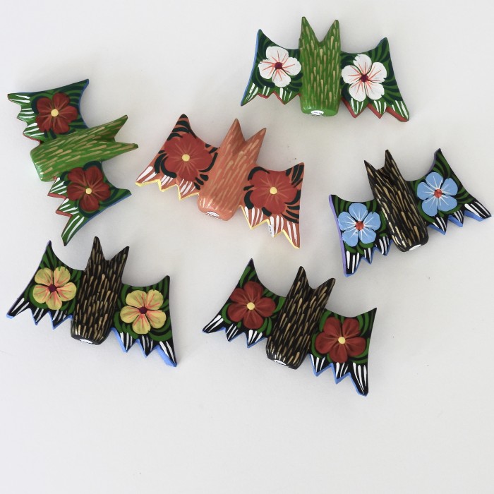 Small Oaxacan Carved Bat Figures By Mendez