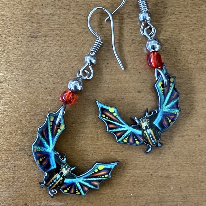 Spirit Of Nature Multicolor Bat Earrings