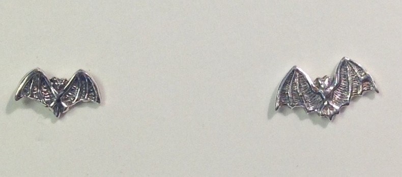 Tiny Bat Silver Earrings