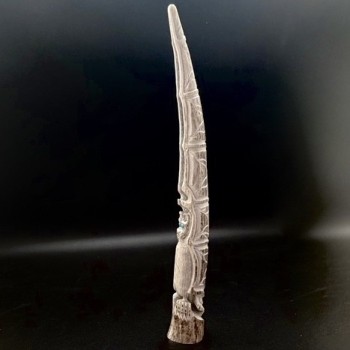 Traditional Fetish Style Antler Bat By Zuni Artist Garrick Weeka - Product Image