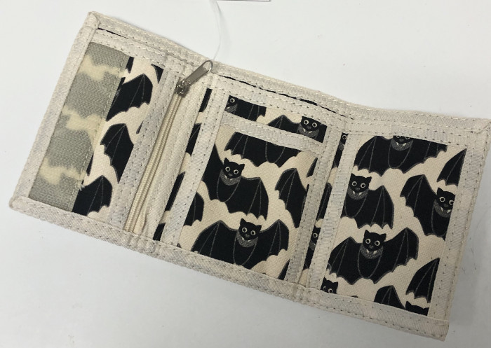 Trifold Cotton Canvas Bat Wallet