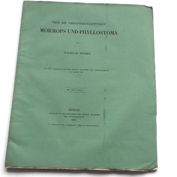Uber Die Chiropptkerengattungen Mormops und Phyllostoma,  By Wilhelm Peters, 1857 - Product Image