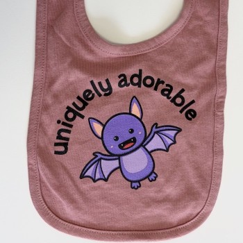 Uniquely Adorable Bat Mauve Infant Bib  - Product Image
